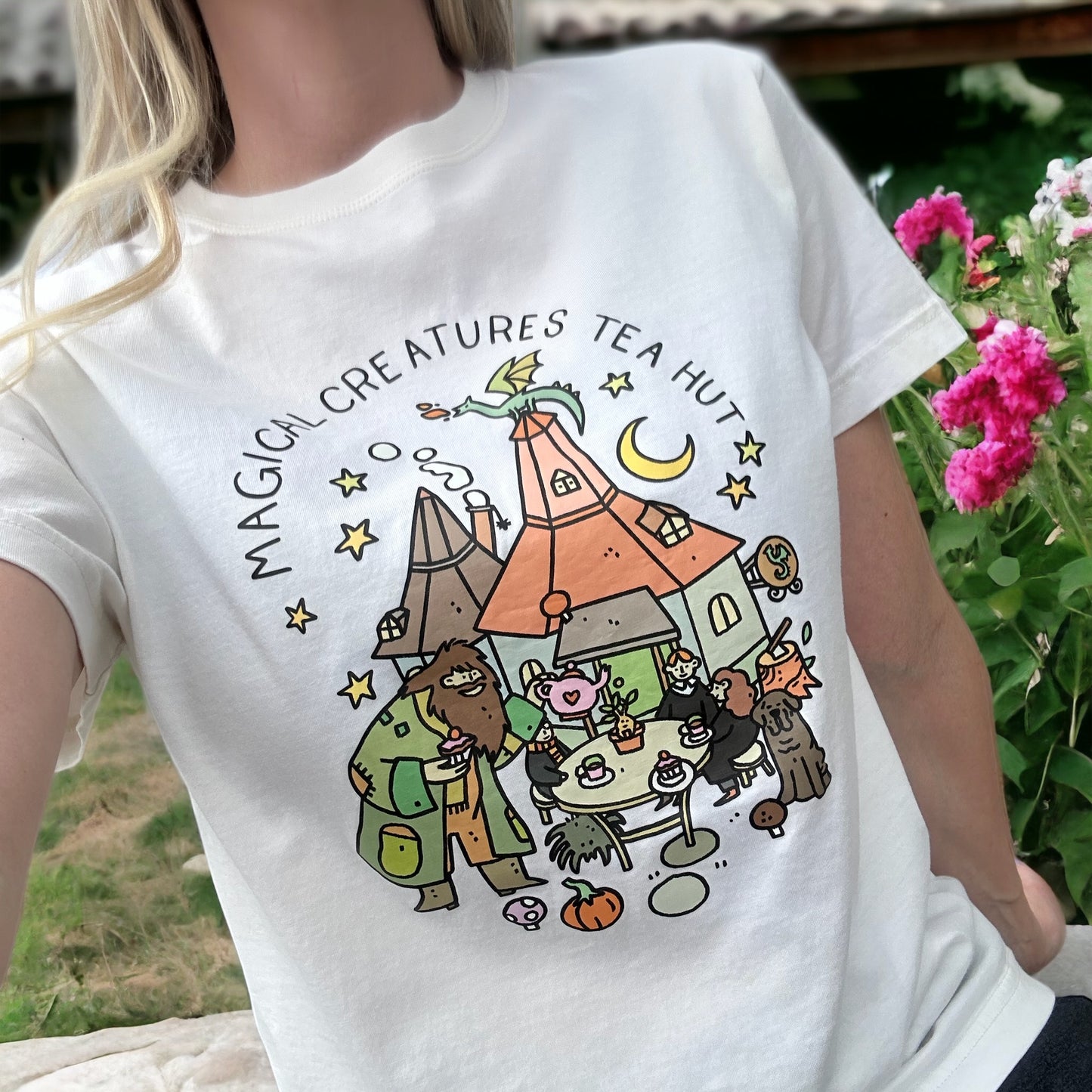 Magical Creatures Tea Hut Tee - Natural